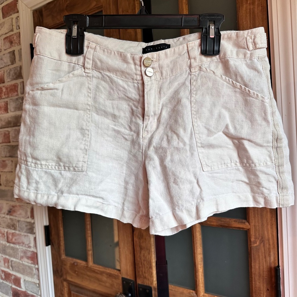 Sanctuary Linen Shorts Womens Tan Casual Coastal Summer Utility 31